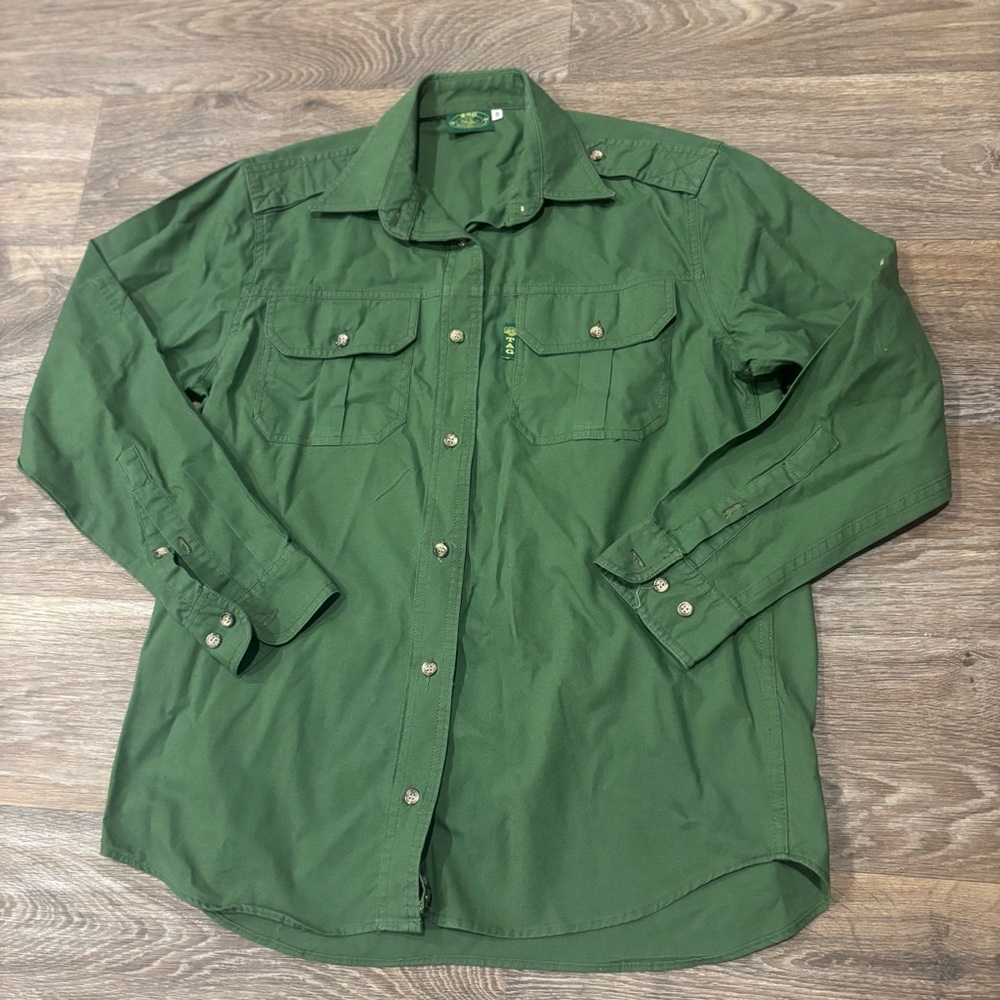 TAG Safari Trail Shirt Women’s S Green LS Utility Outdoor Button Down Gorpcore